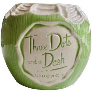 Tiki Farm Young Coconut Mug Three Dots and a Dash Chicago Green Ceramic 2016